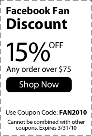 15% Off Discount for Facebook Fans