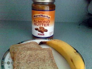 Almond butter and banana sammies