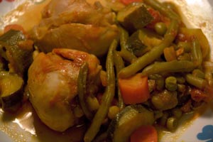 Quick and easy chicken stew with vegetables