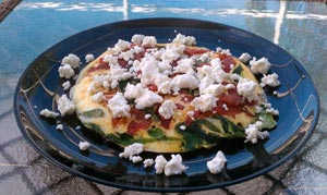 Egg White Frittata with Spinach & Roasted Red Peppers