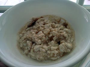 Cottage Cheese with Strawberry Preserve and Nuts