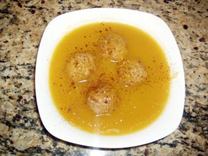 Acorn Squash Soup with Turkey Meatballs