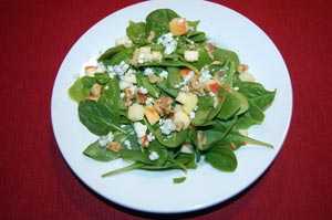 Apple, Walnut and Spinach Salad with Maple Vinaigrette