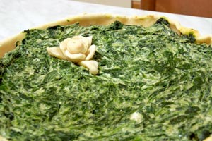Light-crust spinach quiche