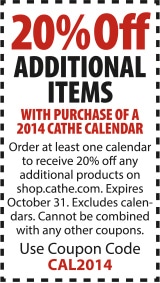 2014 Cathe Calendar 20 percent off coupon