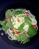 Spiralized Zucchini W/Fresh Basil & Tomatoes