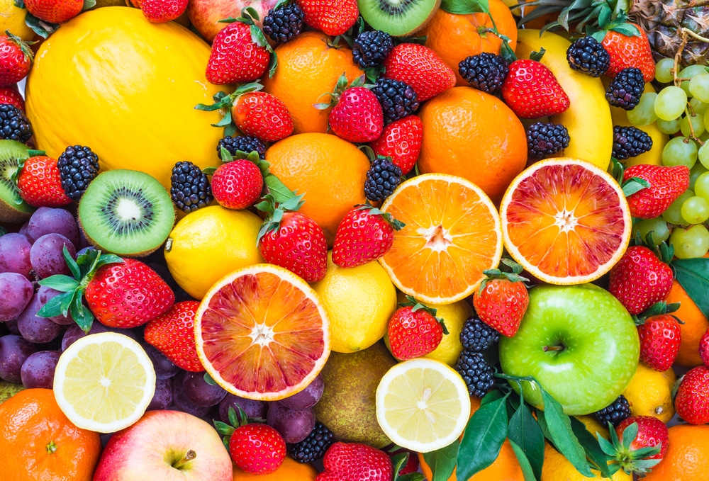 Assorted fruits that are loaded with natural sugar