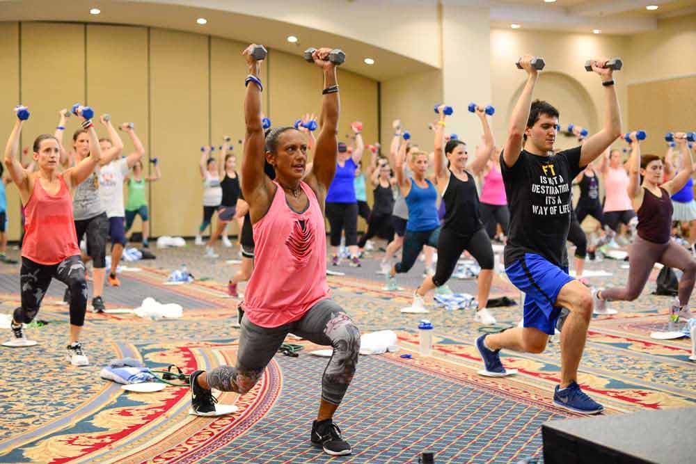 image of Cathletes working out in Daytona Beach during the 2017 Cathe Road Trip. Did you exercise can help eye visual problems?