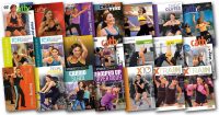 image of video covers of the videos used in Cathe's April 2018 Workout Rotation