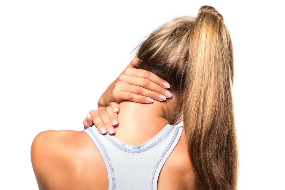 I young woman suffering from neck pain