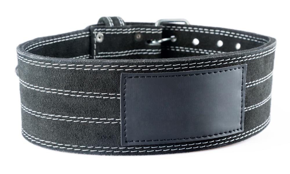 Weight Lifting/Power Lifting Belt Suede Double Prong Leather Belt - 4  Inches Wide, 10 MM - Maximum Support & Protection - Power Lifting Strap  Inzer