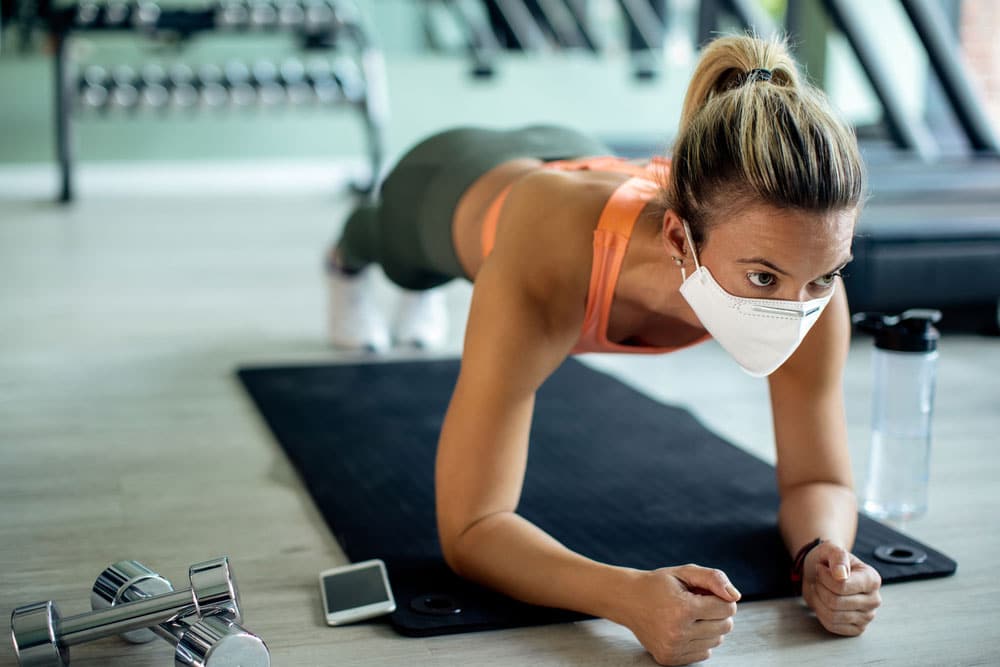 Wearing a mask while exercising