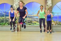 Cathe Friedrich doing of High-Intensity Exercise in her Perfect HIIT workout